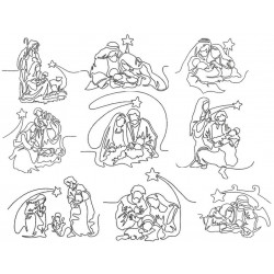 Stickserie - Stern über Bethlehem Line Art